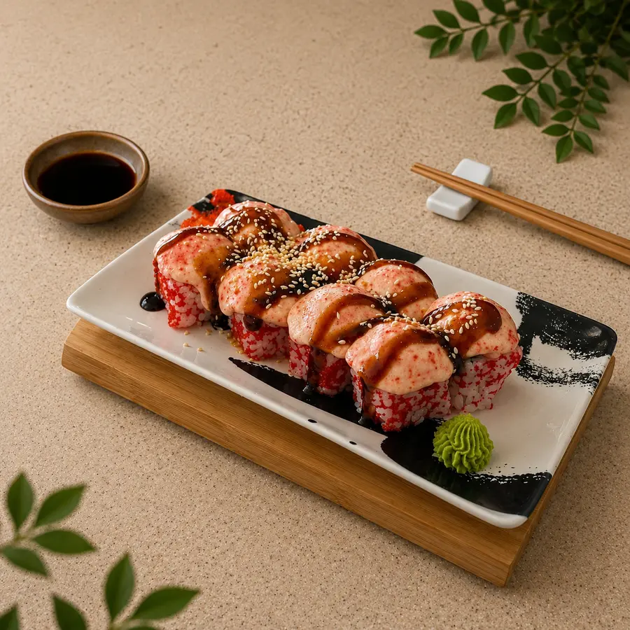 Запечена каліфорнія з креветкою